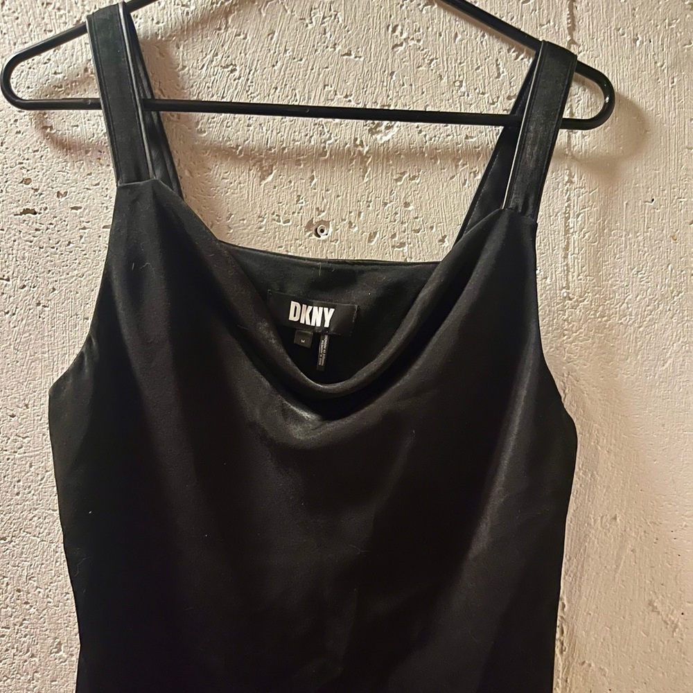 DKNY black camisole size M. Cowl neck. In like new condition. Polyester.